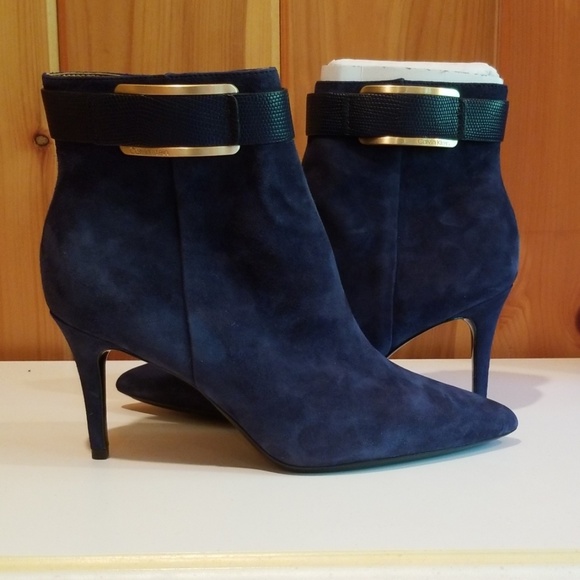 NIB Calvin Klein Suede Sock Booties - Picture 1 of 8